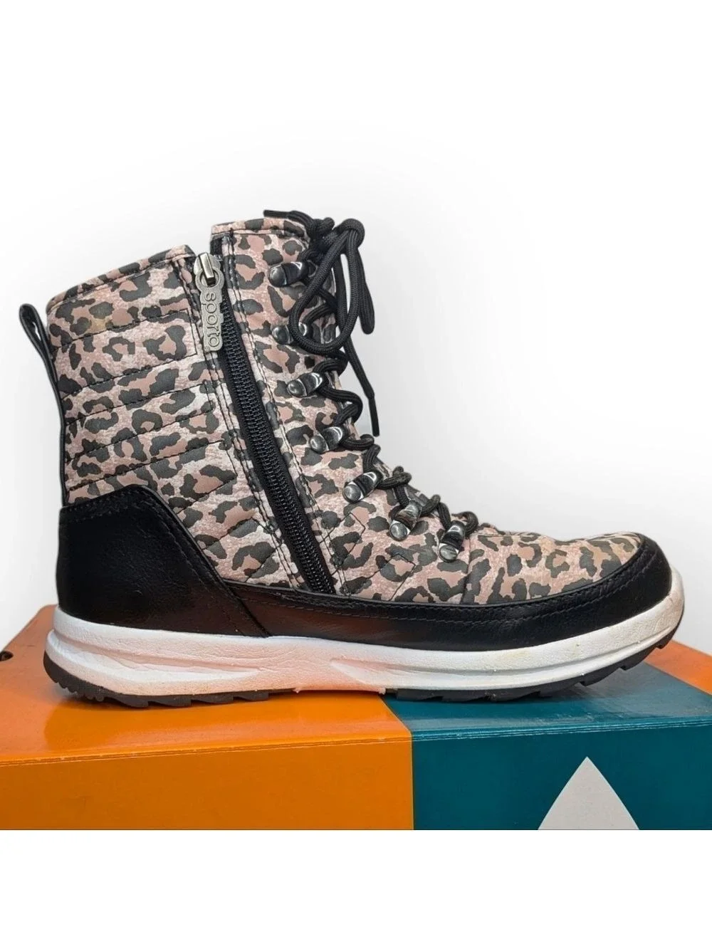 Sporto Leopard Print‎ Warm Lined Winter Boots Women’s 6.5M Waterproof NO OFFERS
